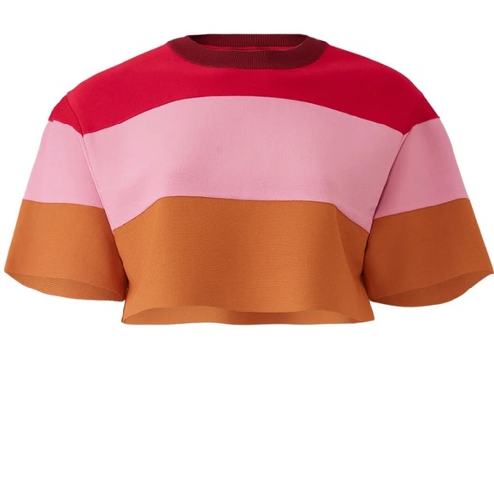 Herve Leger Red Ribbed Band Top